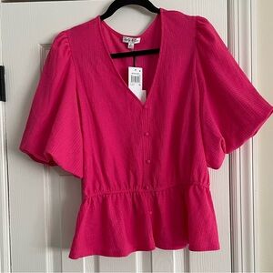 Lucky & Coco, Vibrant Pink Blouse, Size XL